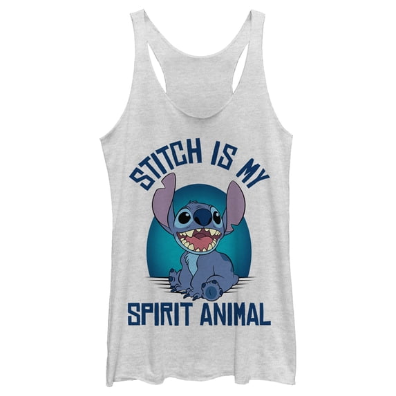 Women's Lilo & Stitch My Spirit Animal Racerback Tank Top White Heather Large