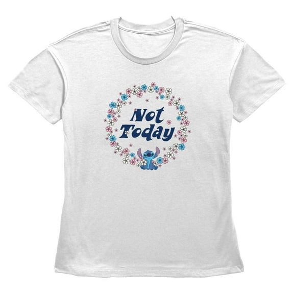 Women's Lilo & Stitch Not Today Floral Circle Graphic T-Shirt