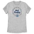 thumbnail image 1 of Women's Lilo & Stitch Not Today Floral Circle Graphic Tee Athletic Heather Small, 1 of 4