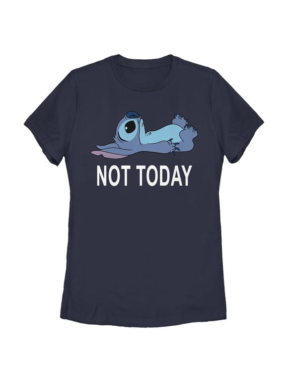 Women's Lilo & Stitch Not Today Graphic Tee Navy Blue X Large