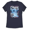thumbnail image 1 of Women's Lilo & Stitch Ohana Means Family Graphic Tee Navy Blue Small, 1 of 9