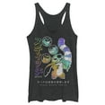 thumbnail image 1 of Women's Lilo & Stitch Ohana Means Family Rainbow Distressed Racerback Tank Top Black Heather 2X Large, 1 of 4