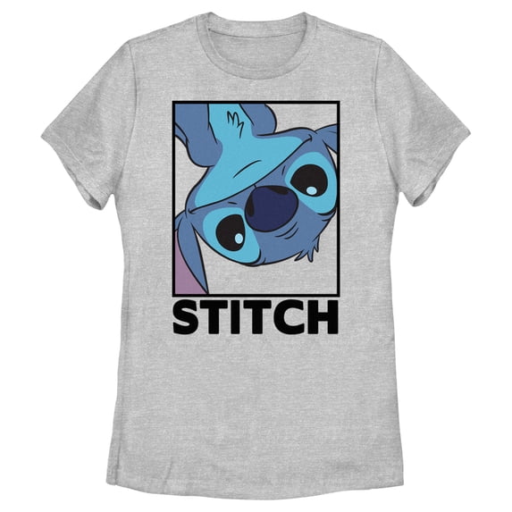 Women's Lilo & Stitch Peekaboo Stitch Portrait Graphic Tee Athletic Heather Large