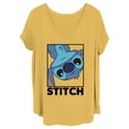 thumbnail image 1 of Women's Lilo & Stitch Peekaboo Stitch Portrait Graphic Tee Ochre 1X, 1 of 3
