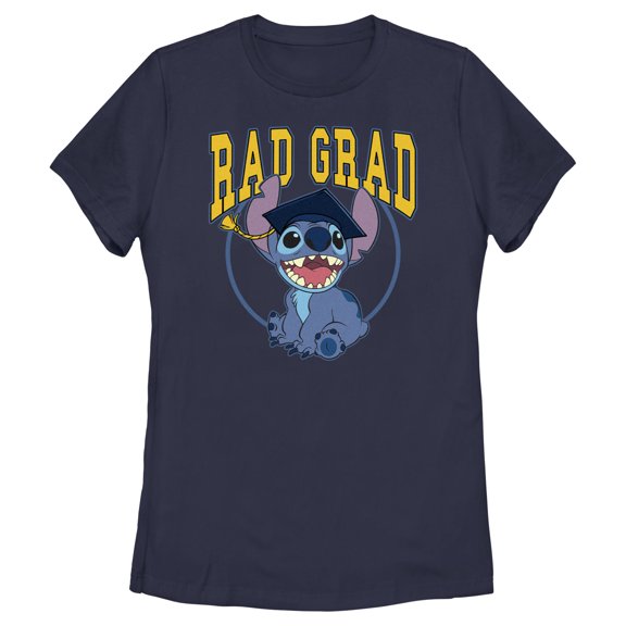 Women's Lilo & Stitch Rad Grad Graphic Tee Navy Blue Small
