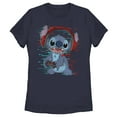 thumbnail image 1 of Women's Lilo & Stitch Red and Blue Gamer  Graphic Tee Navy Blue Medium, 1 of 4