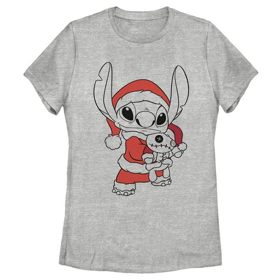 Women's Lilo & Stitch Scrump and Santa  Graphic Tee Athletic Heather Small