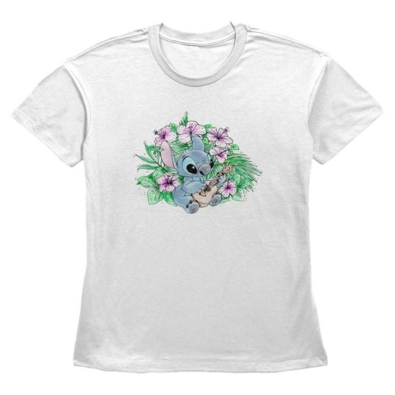 Women's Lilo & Stitch Sketchy Ukulele  Graphic T-Shirt