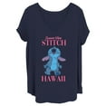 thumbnail image 1 of Women's Lilo & Stitch Summer Vibes Stitch  Graphic Tee Navy Blue 1X, 1 of 3