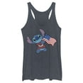 thumbnail image 1 of Women's Lilo & Stitch Tropical American Flag Racerback Tank Top Navy Blue Heather 2X Large, 1 of 4