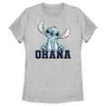 thumbnail image 1 of Women's Lilo & Stitch Watercolor Ohana Graphic Tee Athletic Heather Medium, 1 of 4