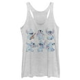 thumbnail image 1 of Women's Lilo & Stitch Watercolor Poses of Stitch  Racerback Tank Top White Heather X Small, 1 of 4