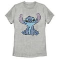 thumbnail image 1 of Women's Lilo & Stitch Watercolor Stitch  Graphic Tee Athletic Heather Large, 1 of 4