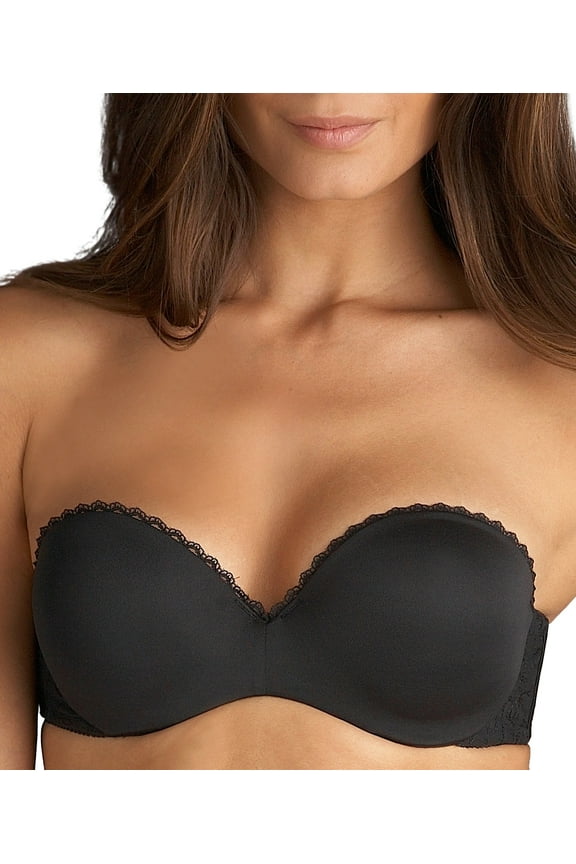 Women's Lily Of France 2111121 Gel Touch Strapless Bra (Black 36D)