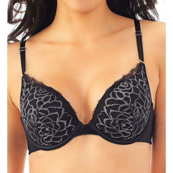 Women's Lily Of France 2131101 Soiree Extreme Ego Boost Tailored Bra (Black Steele 34C)