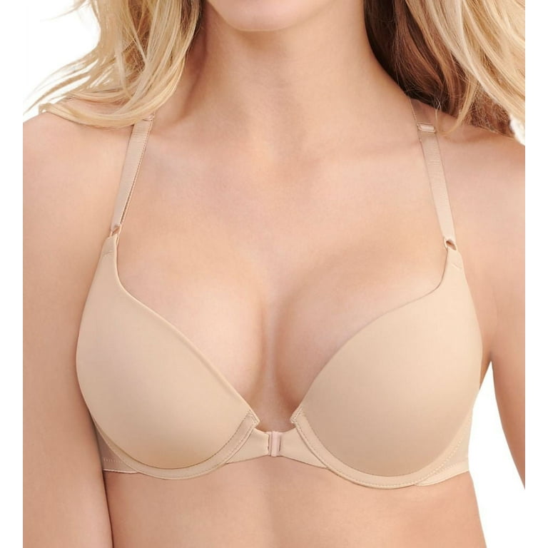 Women's Lily Of France 2131102 Ego Boost Front Close Push Up Bra (Honey  Beige 36C)