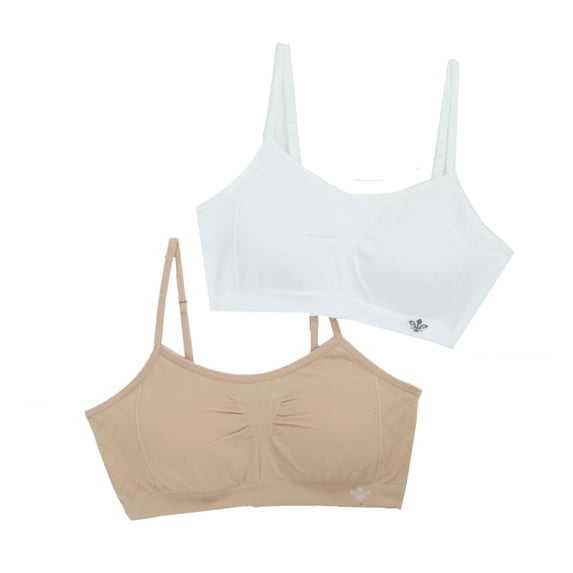 Women's Lily Of France 2171941 Seamless Comfort Bralette - 2 Pack (Barely Beige/White S/M)