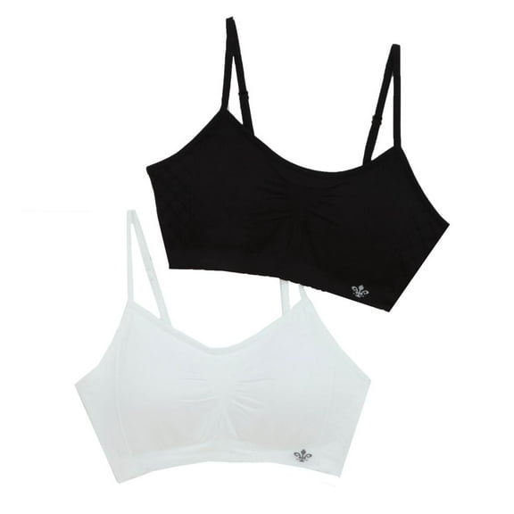 Women's Lily Of France 2171941 Seamless Comfort Bralette - 2 Pack (White/Black 2X)