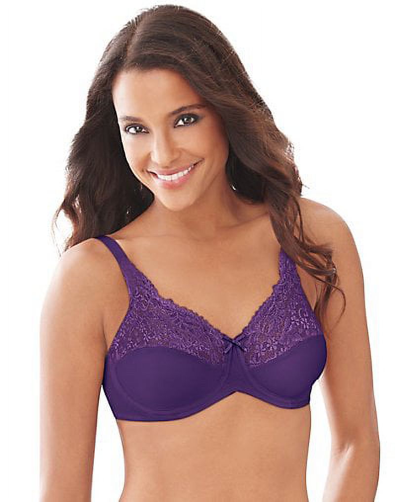 Women's Lilyette 0428 Comfort Lace Minimizer Bra (Purple Vista 40DDD) - image 1 of 2