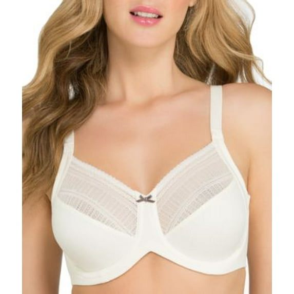 Women's Lilyette 0434 Enchantment 3 Section Mesh Minimizer Bra (Pearl/Rum Raisin 42C)