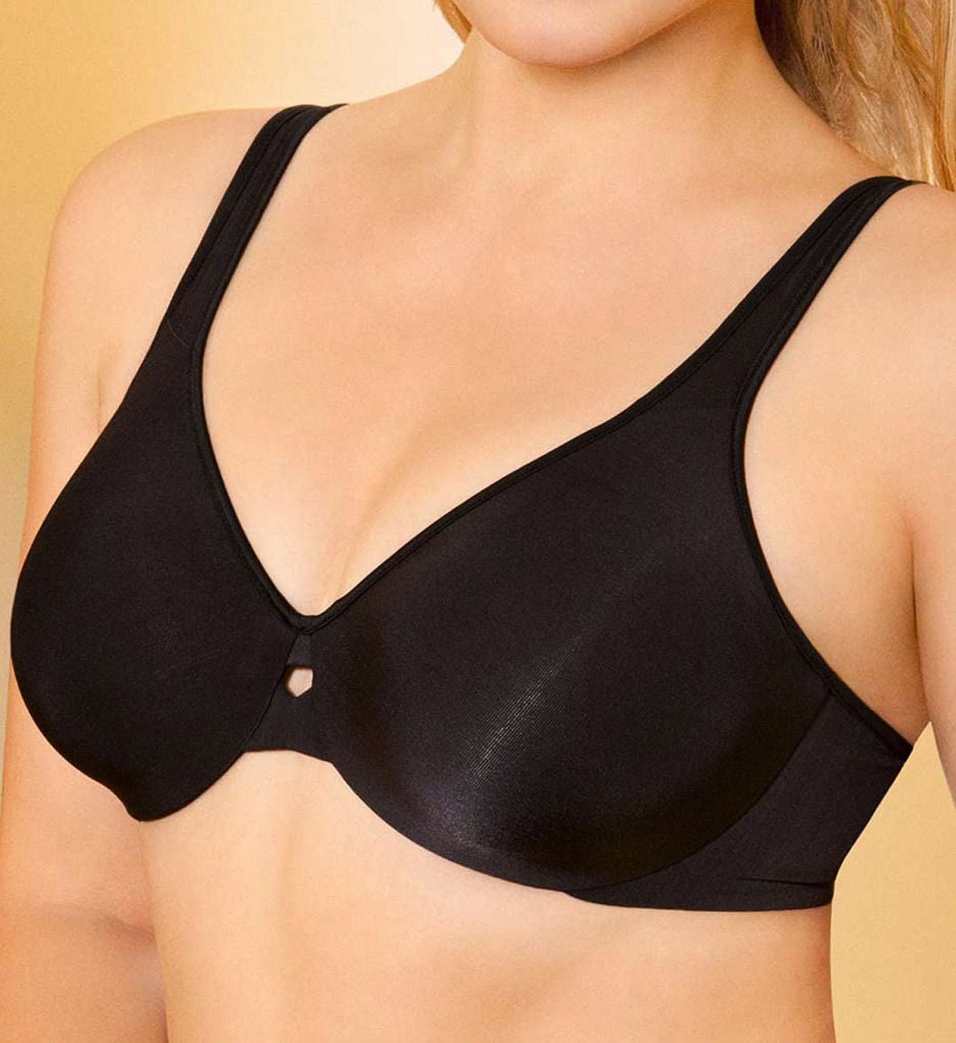 Women's Lilyette 0904 Plunge Into Comfort Keyhole Minimizer Bra (Onyx