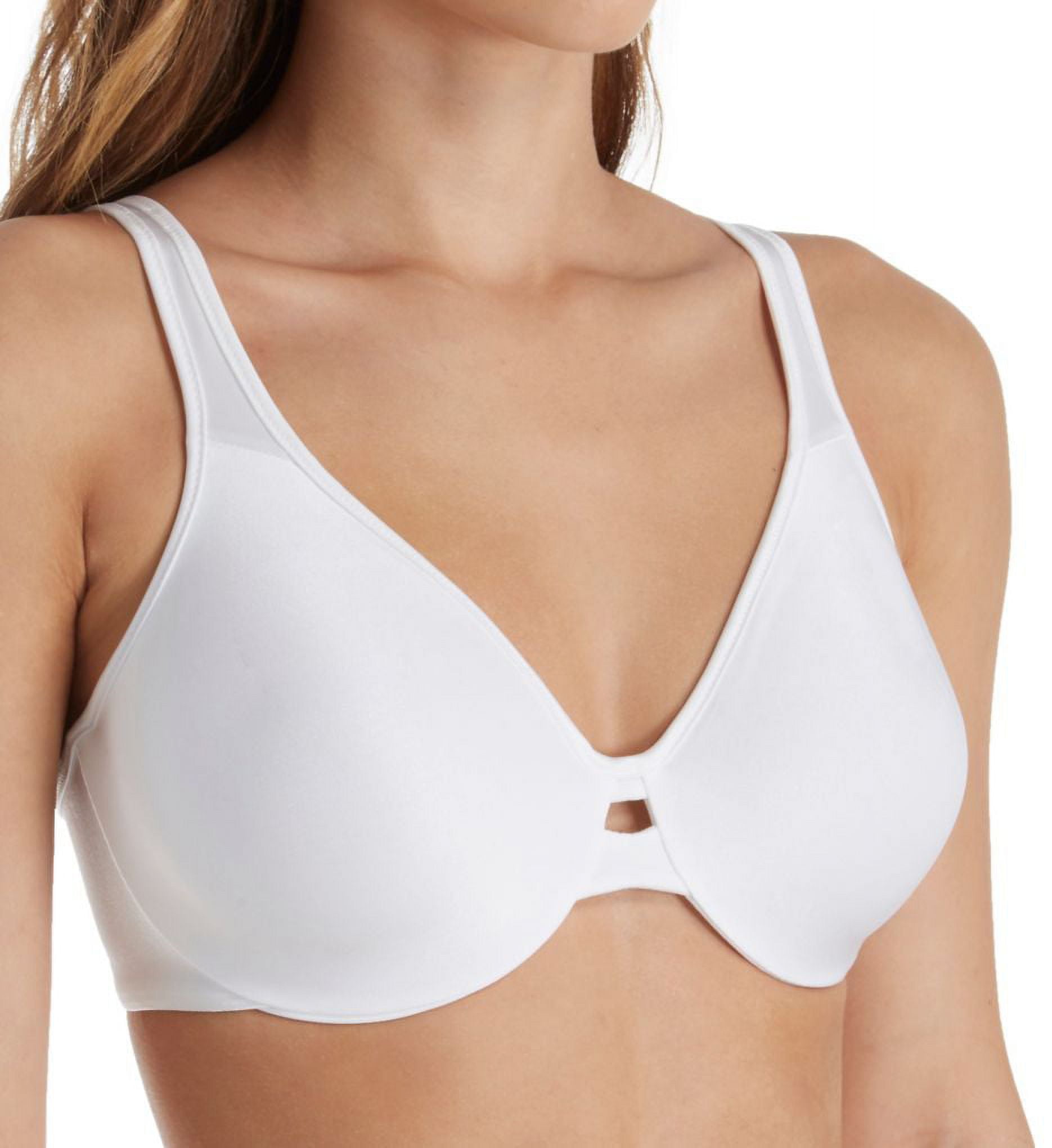 Women's Lilyette 0904 Plunge Into Comfort Keyhole Minimizer Bra (White