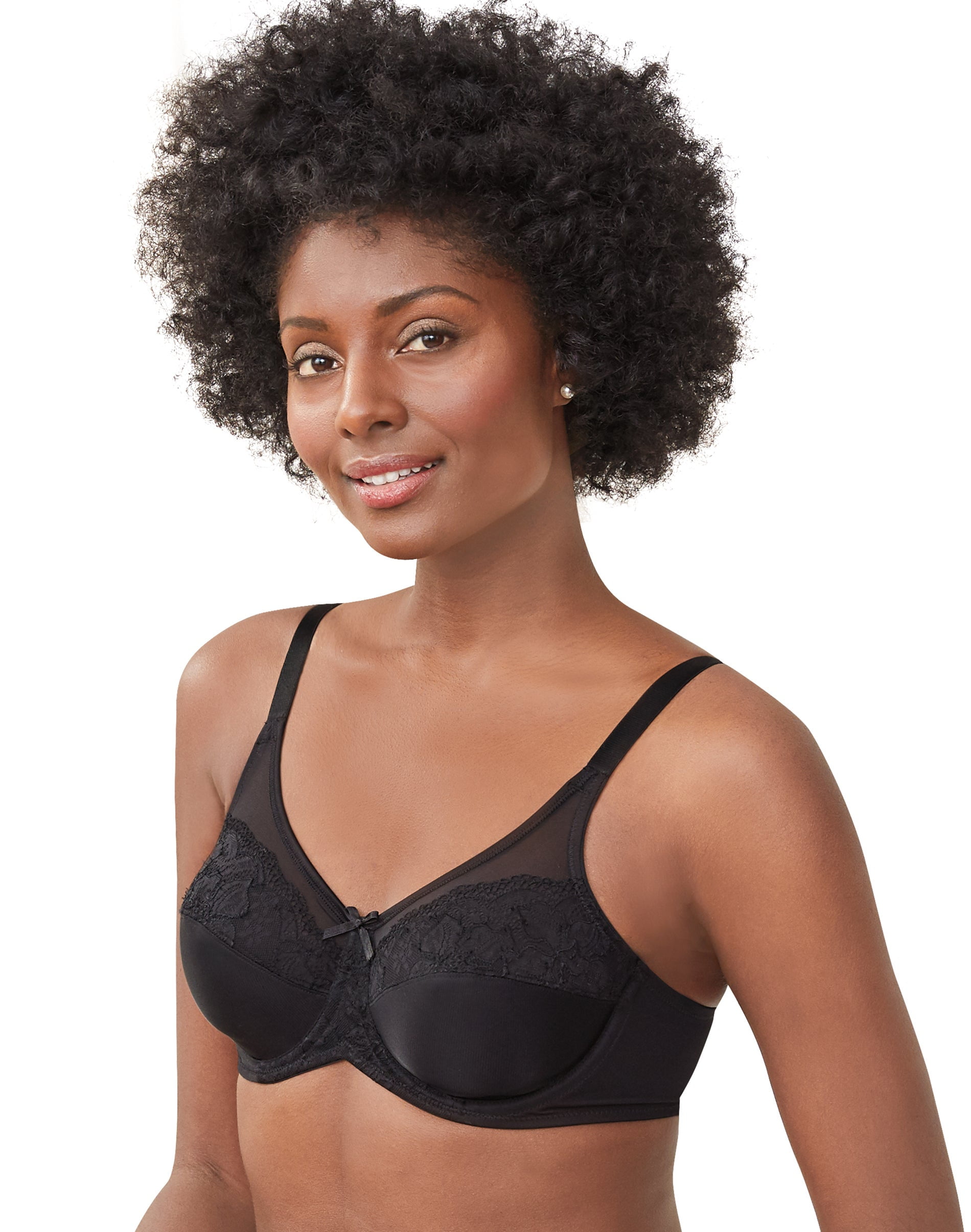 Women's Lilyette LY0444 Ultimate Smoothing Minimizer Underwire Bra (Black  38D) 
