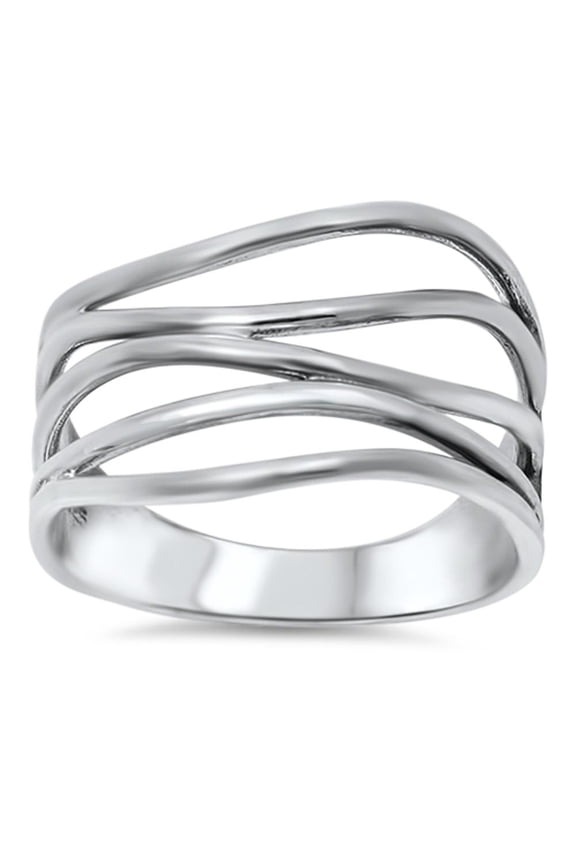Women's Line Bar Ring .925 Sterling Silver Band Jewelry Female Male Unisex Size 12