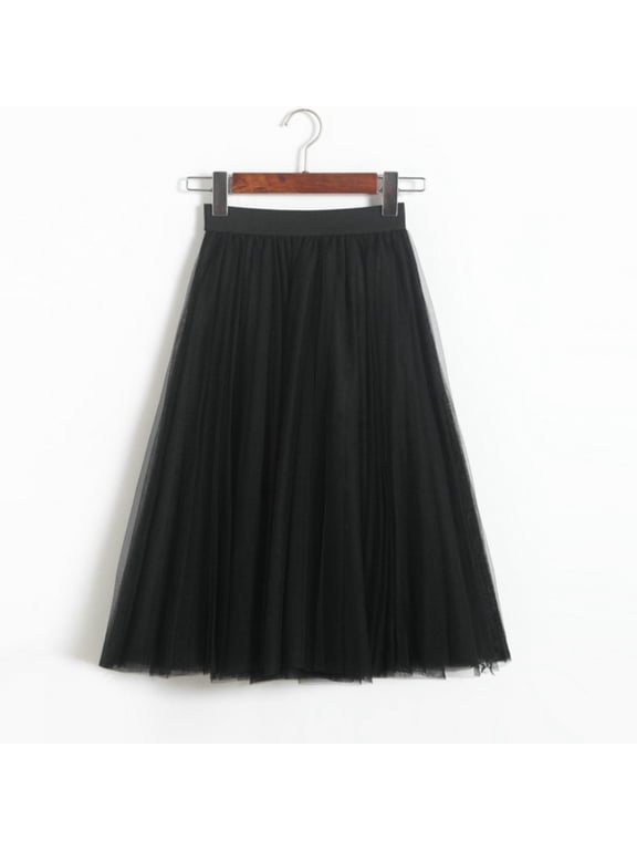 Women's A Line Pleated Skirt Mid Long Tutu Skirt Ruffle Mesh Vintage H Chiffon High Waist Skirt Denim Skirts plus Size Satin Lace Trim Split Skirt Dance Skirt Skirt Neon Skirt Womens Plaid