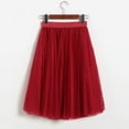 thumbnail image 1 of Women's A Line Pleated Skirt Mid Long Tutu Skirt Ruffle Mesh Vintage H Chiffon High Waist Skirt Suede Skirts for Women Midi Pleated Skirt Poodle Skirts for Girls Leather Midi Skirt Girls Tennis Skirt, 1 of 3