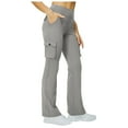 thumbnail image 1 of Women's Lined Cargo Pants Thermal Winter Hiking Outdoor Comfortable Stretch Flare Leggings with Multiple Pockets, 1 of 2