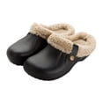thumbnail image 1 of Women's Lined Clogs Fur Lined Garden Shoes Winter Warm Fleece Slip On Mules Anti Slip Waterproof House Shoes Outdoor, 1 of 5