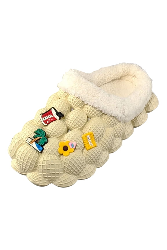 Women's Lined Clogs Winter Waterproof Cloud Pillow Slippers Slip on Garden Shoes Non Slip Home House Shoe Indoor Outdoor Mules