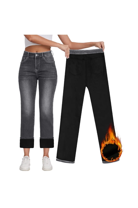 Women's Lined Jeans Women High Waisted Straight Leg Jeans Winter Lined Jean Pants Womens Thermal Bottoms for Cold Weather Wool Underwear Men Thermal Underwear Bottom for Men Thermal Underwear Long