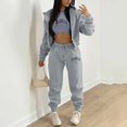 thumbnail image 1 of Women's Lined Letter Print Hooded Sport Casual Tracksuit 3 Piece Set plus Size Pant Suits Womens Christmas Suit Women Party Outfits Dressy Pant Suits for A Wedding Winter Womens Snow Pants Overalls, 1 of 7