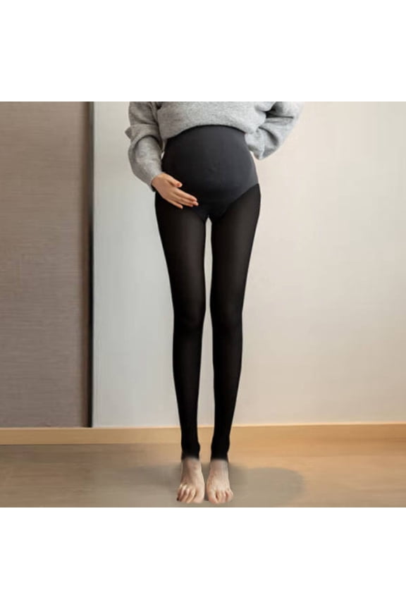 Women's Lined Maternity Leggings Pockets Pregnancy Thermal Workout Yoga Polyester