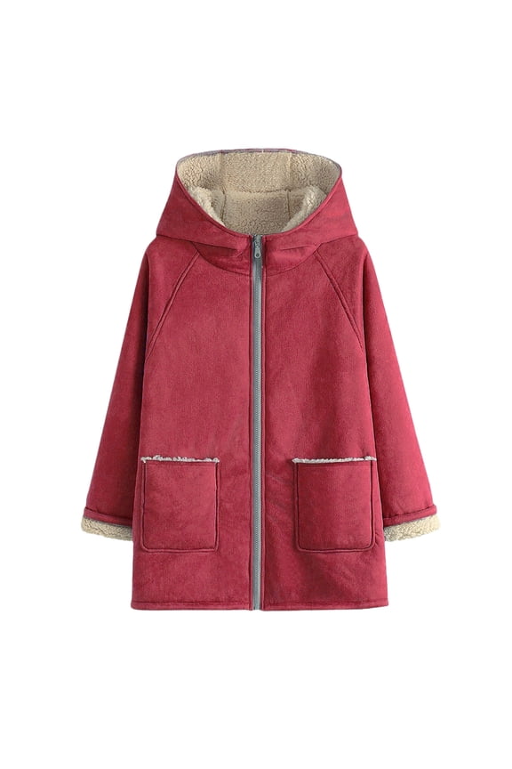 Women's Lined Slim Fit Hoodie With Warm Jacket Padded Jacket Womens Light Weight Winter Jacket Coats Hooded Jacket Women Long Coats Women Jacket Hood Women Warmest Women Coat Coats Jackets Men Coat