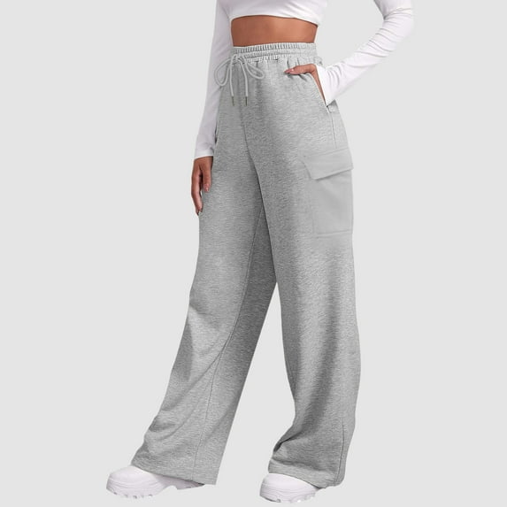 Women’s Lined Sweatpants Wide Straight Leg Pants Bottom Sweatpants Joggers Pants Workout High Waisted Yoga Pants With Pockets Dress Pants for Women Petite Women Cargo Pants Long Pants Rompers for
