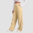 thumbnail image 1 of Women’s Lined Sweatpants Wide Straight Leg Pants Bottom Sweatpants Joggers Pants Workout High Waisted Yoga Pants With Pockets Pencil Pants for Women Work And Striped Pants Women Elastic Waist Pants, 1 of 5