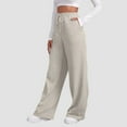 thumbnail image 1 of Women’s Lined Sweatpants Wide Straight Leg Pants Bottom Sweatpants Joggers Pants Workout High Waisted Yoga Pants With Pockets Lady Drawstring Pant Women Pants Casual High Waist Pants for Women Pajama, 1 of 5