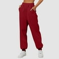 thumbnail image 1 of Hauaitttt Women’s Lined Sweatpants Wide Straight Leg Pants Bottom Sweatpants Joggers Pants Workout High Waisted Yoga Pants with Pockets Women Casual Pants for Winter Petite Business Casual Pants for, 1 of 5