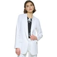 thumbnail image 1 of Women's Linen Blend Open Front Blazer Cream 12, 1 of 1