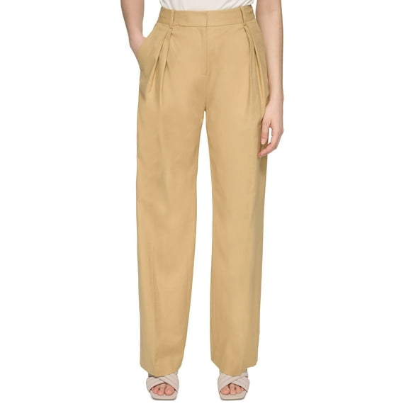 Women's Linen-Blend Pleated Wide-Leg Pants Biscotti 4
