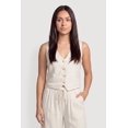 thumbnail image 1 of Women's Linen Button Front Blazer Vest, 1 of 4