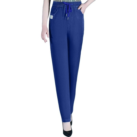 Women's Linen Pants Comfy Jeans Comfijeans High Waist Stretch Mom Jeans Pants For Women Womens Stretch Comfijeans, Women's Casual Pants L