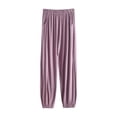 thumbnail image 1 of Women's Linen Pants Pajama Pants For Women In Summer Can Be Worn Loose Large Size Pocket Pants Loose Wide Leg Pants For Women'S Home Pants, Women's Casual Pants XXXL, 1 of 3