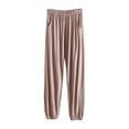 thumbnail image 1 of Women's Linen Pants Pajama Pants For Women In Summer Can Be Worn Loose Large Size Pocket Pants Loose Wide Leg Pants For Women'S Home Pants, Women's Casual Pants XXXXL, 1 of 3