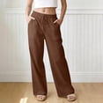thumbnail image 1 of Women's Linen Pants Wide Leg Light Weight Drawstring Waist Swimsuit Cover Beach Pants, XL, 1 of 9