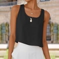 thumbnail image 1 of Women's Linen Shirts Dressy Tops Summer Crop Tank Tops Sleeveless Blouse Work Shirts Black M, 1 of 5