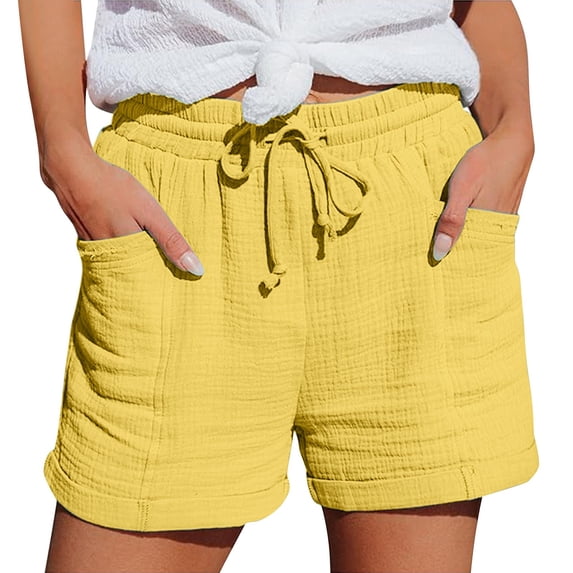 Women's Linen Shorts Cute Drawstring Linen Pants Bermuda Wide Leg Short Lightweight Shorts Solid Color Short Boho Travel Pants 2026 Beach Vacation Clothes Comfy Shorts Dressy Shorts 4Xl